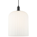 Bridal Veil 716 Pendant - Matte Black / Gloss White