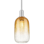 Brookhaven Cloche Stem Hung Pendant - Brushed Satin Nickel / Brookhaven Amber