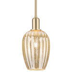 Preston Flute Stem Hung Pendant - Champagne Bronze / Mercury