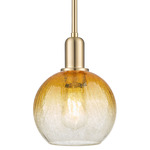Brookhaven Globe Stem Pendant - Champagne Bronze / Brookhaven Amber
