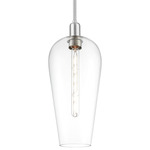 Chelsea Stem Pendant - Brushed Satin Nickel / Clear