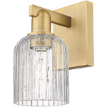 Bridal Veil Wall Sconce - Brushed Brass / Clear