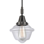 Oxford 447 Pendant - Matte Black / Clear