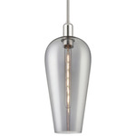 Chelsea Stem Pendant - Polished Nickel / Light Smoke