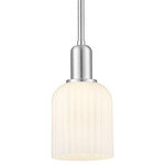 Bridal Veil 716 Stem Pendant - Brushed Satin Nickel / Gloss White