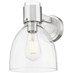 Lawton Bell Wall Sconce - Satin Nickel / Clear