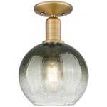 Brookhaven Globe Semi Flush Ceiling Light - Brushed Brass / Brookhaven Slate