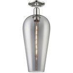 Chelsea 716 Semi Flush Ceiling Light - Polished Nickel / Light Smoke