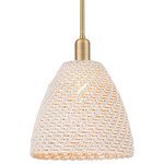 Bristol Natural Stem Pendant - Brushed Brass / Natural White Fiber