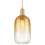 Brookhaven Cloche Pendant - Brushed Brass / Brookhaven Amber