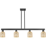 Bridal Veil 716 Linear Pendant - Matte Black / Mercury