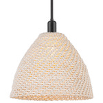 Bristol Natural Stem Pendant - Matte Black / Natural White Fiber