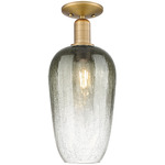 Brookhaven Flute Semi Flush Ceiling Light - Brushed Brass / Brookhaven Slate