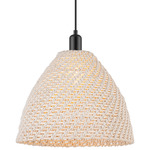 Bristol Natural Pendant - Matte Black / Natural White Fiber