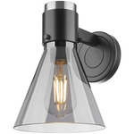 Lawton Cone Wall Sconce - Matte Black / Smoke