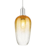 Brookhaven Flute Pendant - Brushed Satin Nickel / Brookhaven Amber