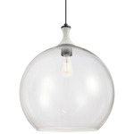 Astor Rope Pendant - Matte Black / White Rope / Clear