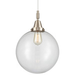 Beacon 447 Cord Pendant - Brushed Satin Nickel / Clear Beacon 447 Cord Pendant - Brushed Satin Nickel / Clear