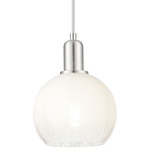 Brookhaven Globe Pendant - Brushed Satin Nickel / Brookhaven Opal
