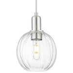 Preston Globe Pendant - Brushed Satin Nickel / Clear