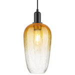 Brookhaven Flute Pendant - Matte Black / Brookhaven Amber