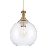 Astor Pendant - Brushed Brass / Clear