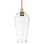 Chelsea Stem Pendant - Brushed Brass / Clear