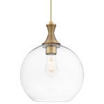 Astor Pendant - Brushed Brass / Clear