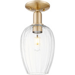 Preston Flute Semi Flush Ceiling Light - Champagne Bronze / Clear