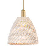 Bristol Natural Pendant - Brushed Brass / Natural White Fiber