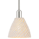Bristol Natural Stem Pendant - Polished Nickel / Natural White Fiber