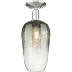 Brookhaven Flute Semi Flush Ceiling Light - Brushed Satin Nickel / Brookhaven Slate