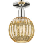 Preston Globe Semi Flush Ceiling Light - Polished Nickel / Mercury