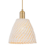 Bristol Natural Pendant - Brushed Brass / Natural White Fiber