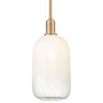 Brookhaven Cloche Stem Hung Pendant - Brushed Brass / Brookhaven Opal