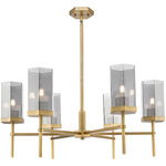 Blakeley Chandelier - Brushed Brass / Light Smoke Blakeley Chandelier - Brushed Brass / Light Smoke