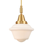 Oxford 447 Pendant - Satin Gold / Matte White
