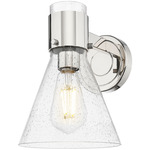 Lawton Cone Wall Sconce - Polished Nickel / Seedy
