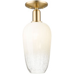 Brookhaven Flute Semi Flush Ceiling Light - Champagne Bronze / Brookhaven Opal