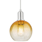 Brookhaven Globe Pendant - Brushed Satin Nickel / Brookhaven Amber