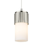 Bolivar Cord Pendant - Polished Nickel / White