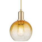 Brookhaven Globe Pendant - Champagne Bronze / Brookhaven Amber