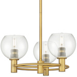 Crown Point 434 Chandelier - Brushed Brass / Clear