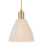 Bristol Natural Pendant - Brushed Brass / Natural White Fiber