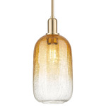 Brookhaven Cloche Stem Hung Pendant - Champagne Bronze / Brookhaven Amber