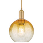 Brookhaven Globe Pendant - Brushed Brass / Brookhaven Amber