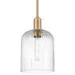 Bridal Veil Stem Hung Pendant - Brushed Brass / Seedy