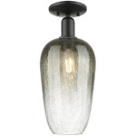 Brookhaven Flute Semi Flush Ceiling Light - Matte Black / Brookhaven Slate