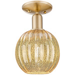 Preston Globe Semi Flush Ceiling Light - Champagne Bronze / Mercury