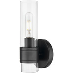Arden Wall Sconce - Matte Black / Clear